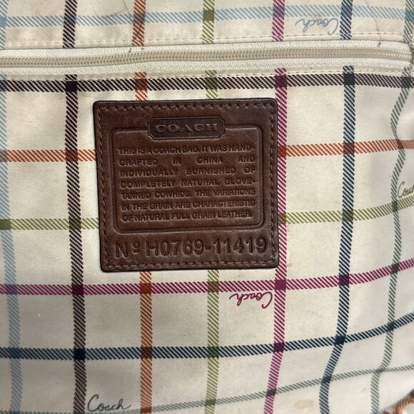 Coach Vintage Bleecker Legacy Tattersall Leather Purse Shoulder Bag 11419 Y2K - Picture 7 of 12